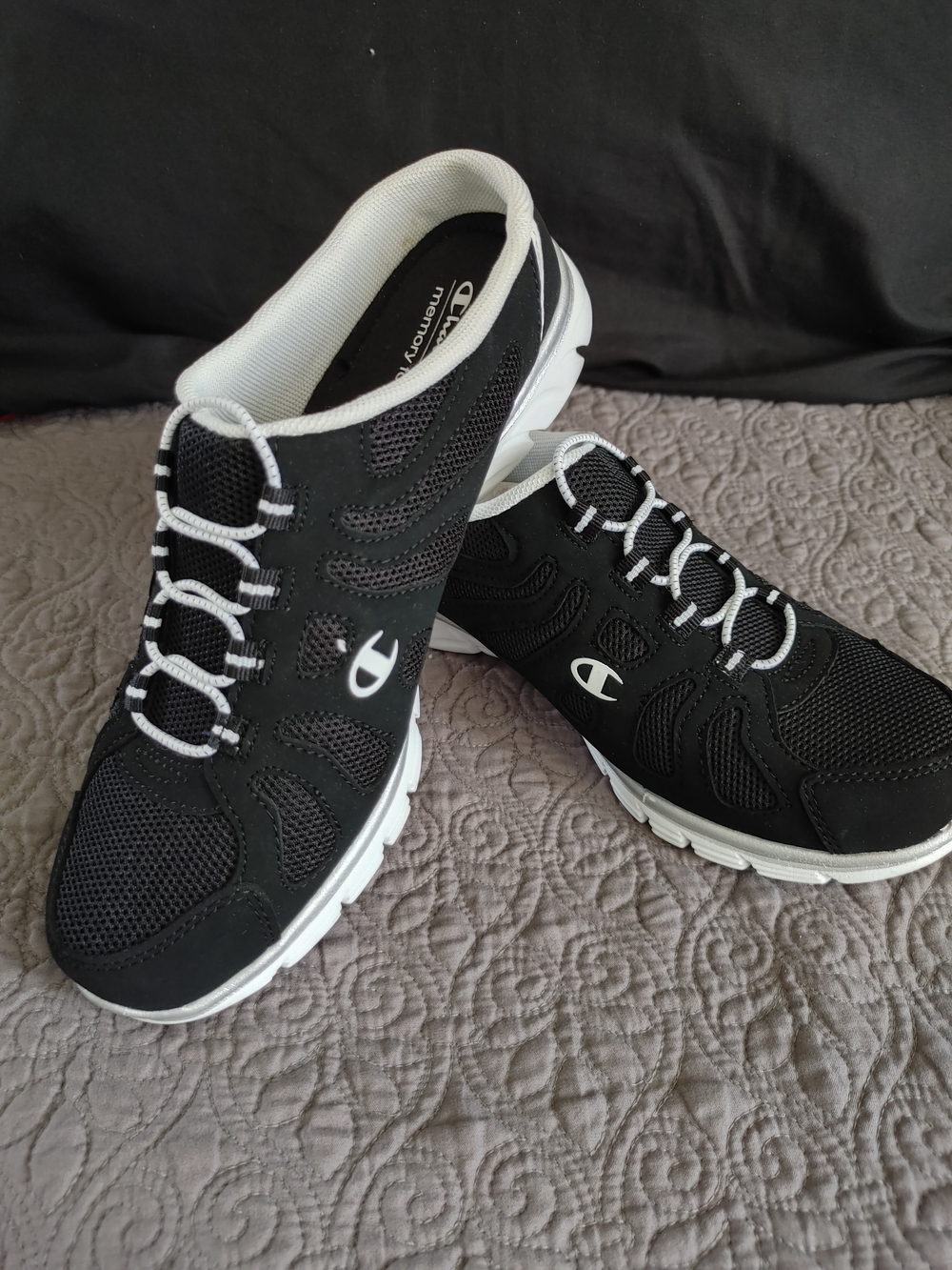Champion Black & White Mesh Athletic Sneakers